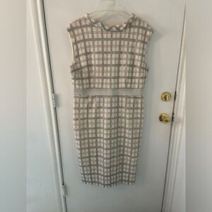 New York and Company Eva Mendes grey and white midi dress size 18